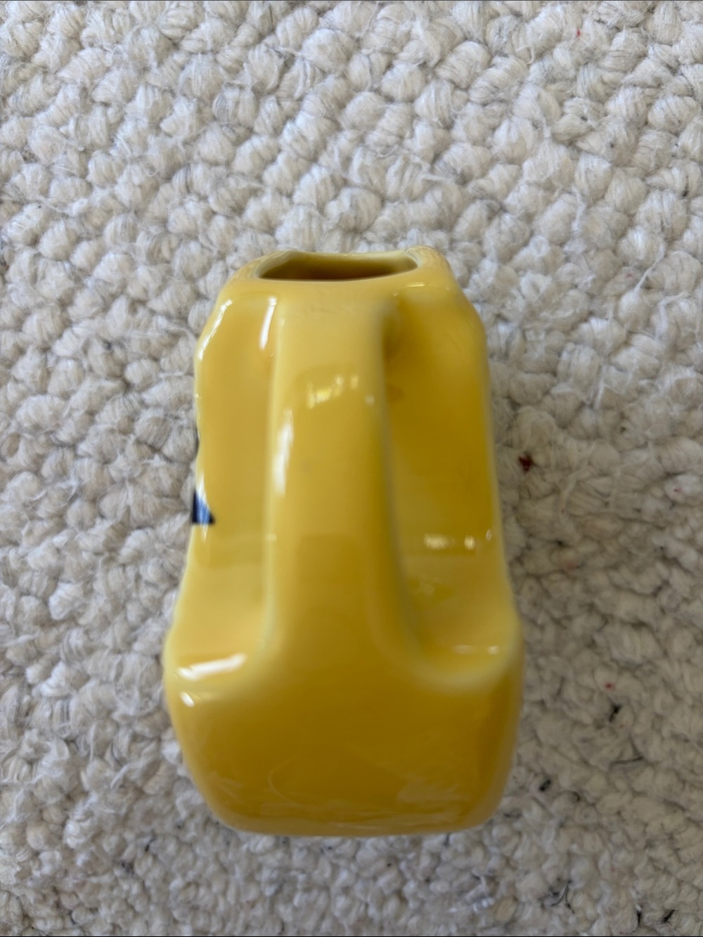 Fiestaware Yellow Scarecrow Creamer with Red Cheeks and Orange Nose - Picture 3 of 6